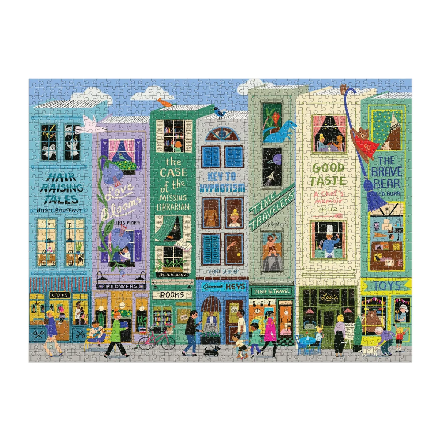 Good Puzzle Co. Anne Bentley Main Street Books puslespil 1000 brikker bymotiv