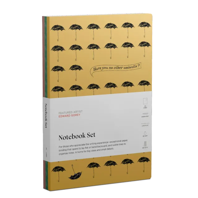 Pomegranate Gorey Notebook Set notesbøger humor