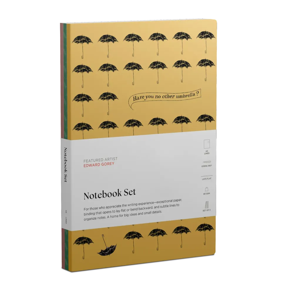 Pomegranate Gorey Notebook Set notesbøger humor