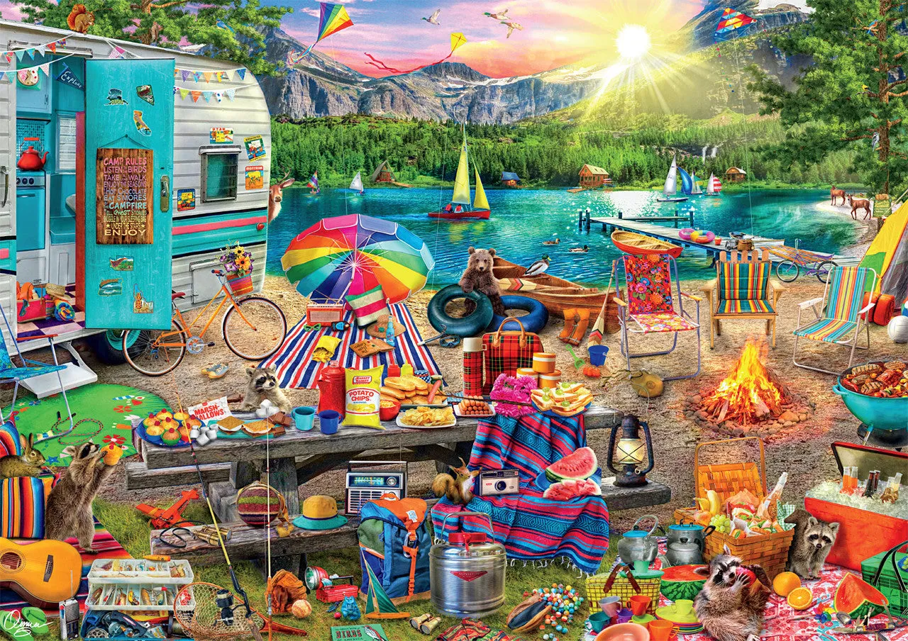 Buffalo Games Look Closer Family Campsite puslespil 500 brikker camping