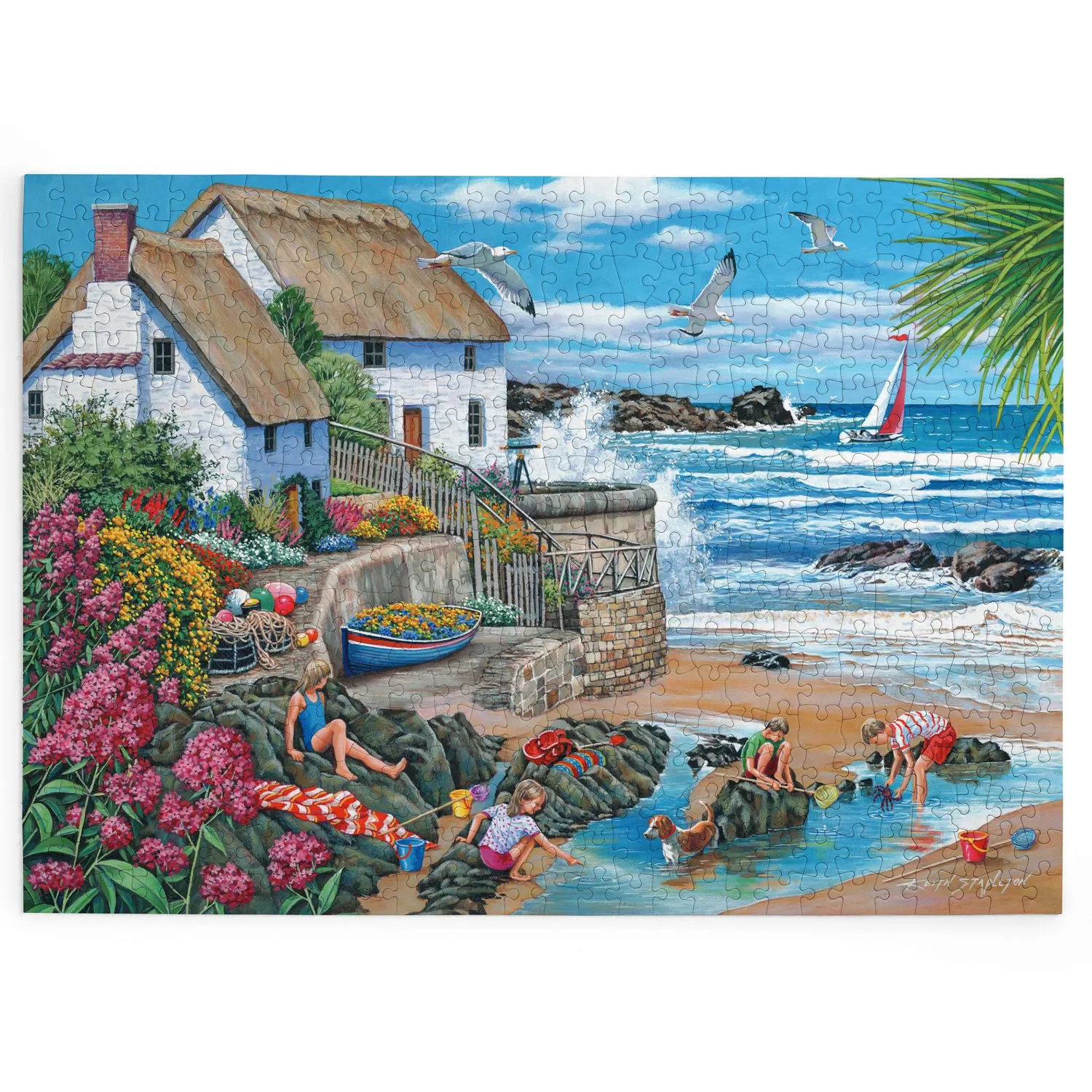 House of Puzzles BIG 500 Seaspray Cottages puslespil 500 brikker