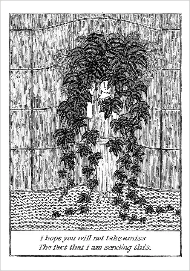 Pomegranate Edward Gorey Not Take Amiss kort enkelt