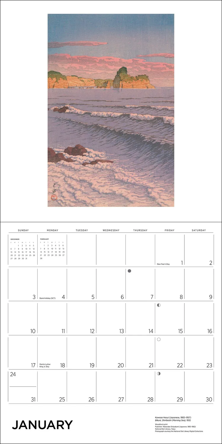 Pomegranate Kawase Hasui 2027 vægkalender landskab