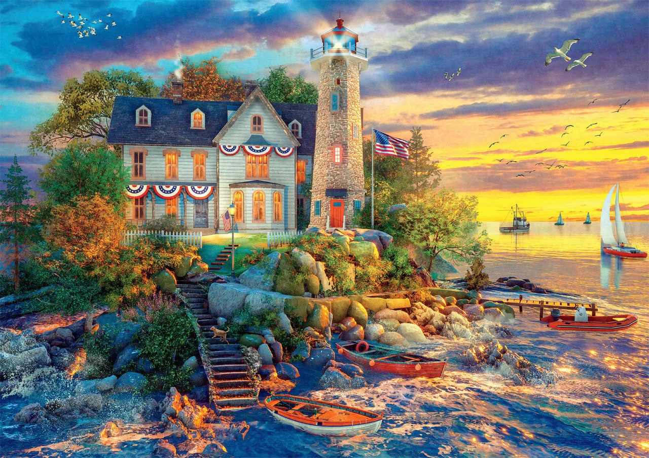 Buffalo Games Americana Rock Island Lighthouse puslespil 500 brikker