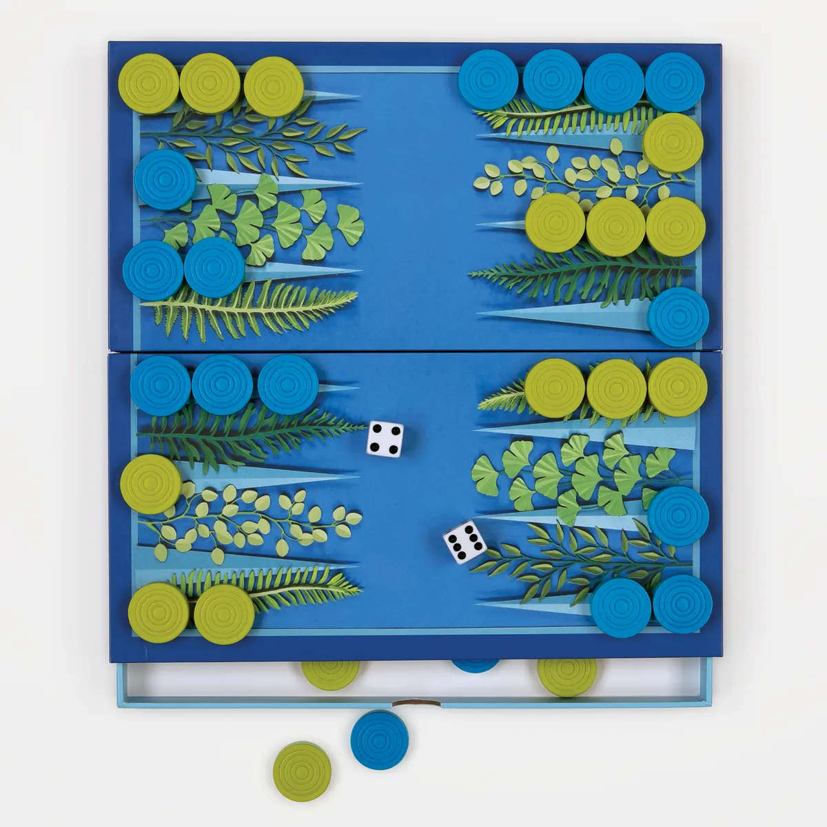 Galison Botanica rejsespil 2-i-1 backgammon dam