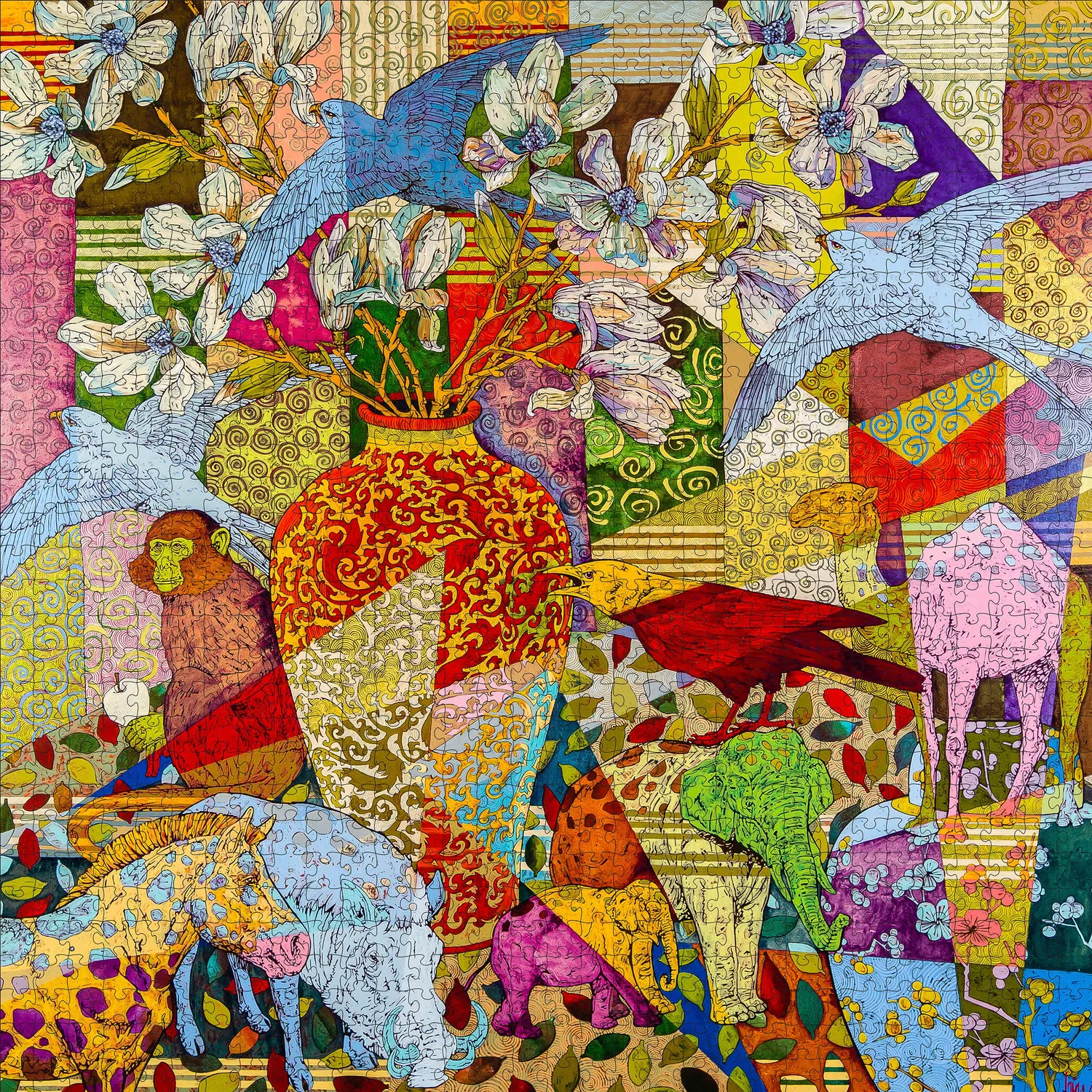 Pomegranate Grant Leier Quilt puslespil 1000 brikker mønster
