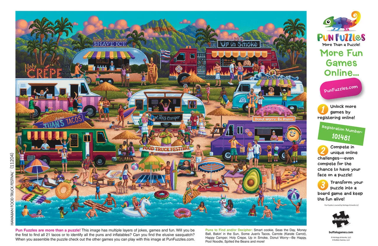 Buffalo Games Pun Fuzzles Hawaiian Food Truck puslespil 1000 brikker