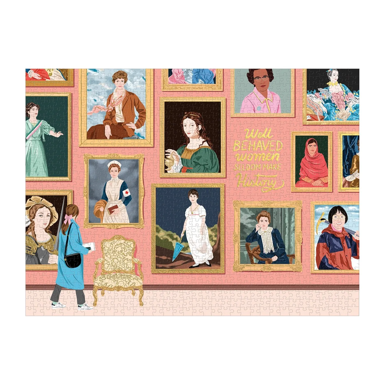Galison Herstory Museum 1000 puslespil guld folie