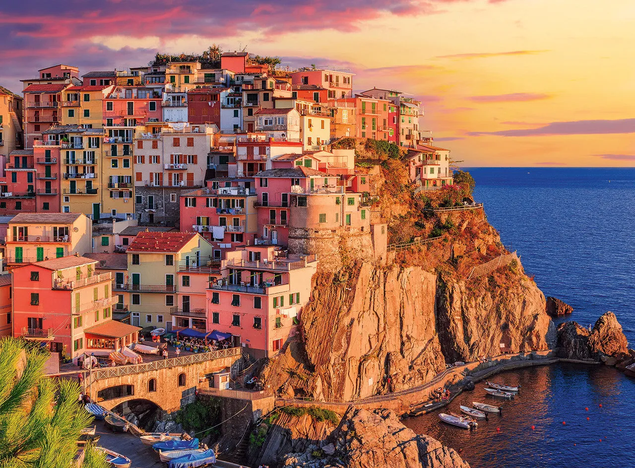 Buffalo Games Sapphire Cinque Terre Sunset puslespil 1000 brikker Italien