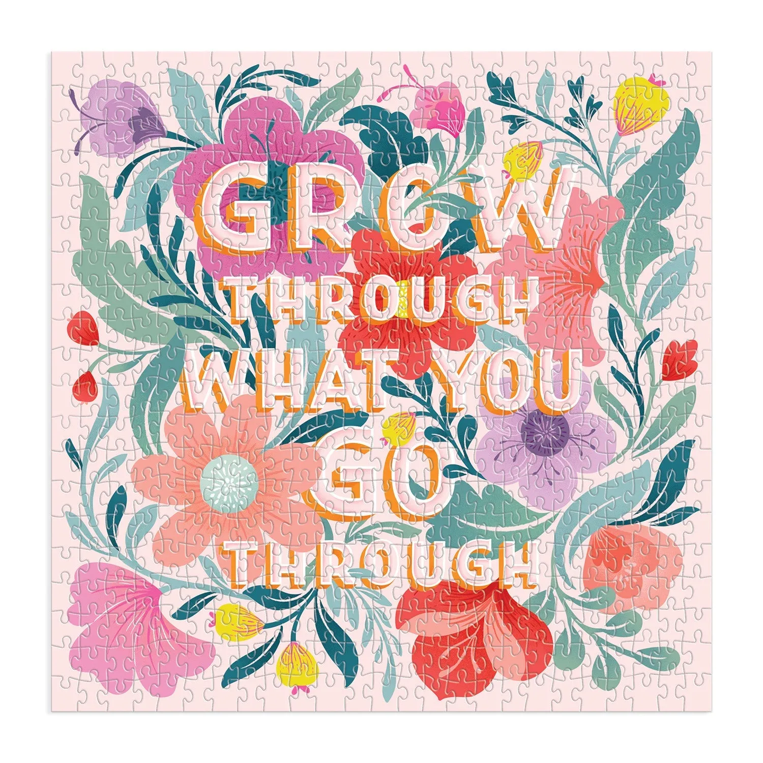 Galison Grow Through What You Go Through puslespil 500 brikker blomster