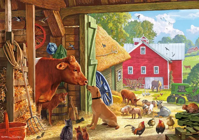Buffalo Games Country Life Farm Scenic puslespil 500 brikker dyr