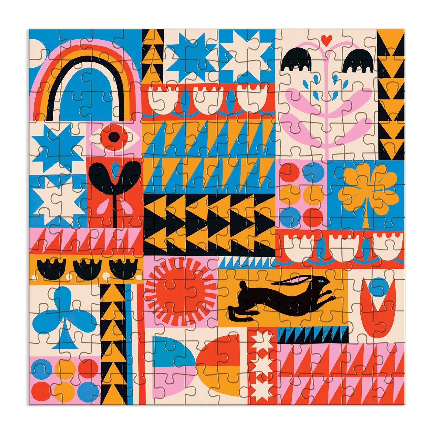 Galison Lisa Congdon Rabbit Quilt træpuslespil 144 brikker