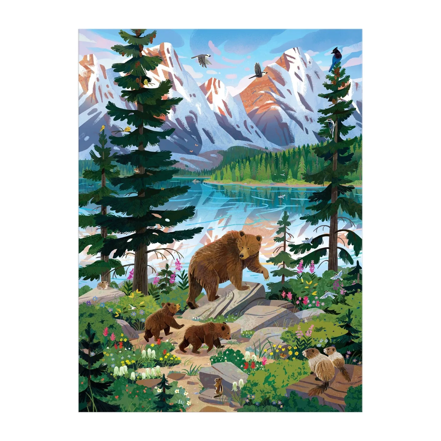 Good Puzzle Co. Valley of the Peaks puslespil 1000 brikker bjergsø