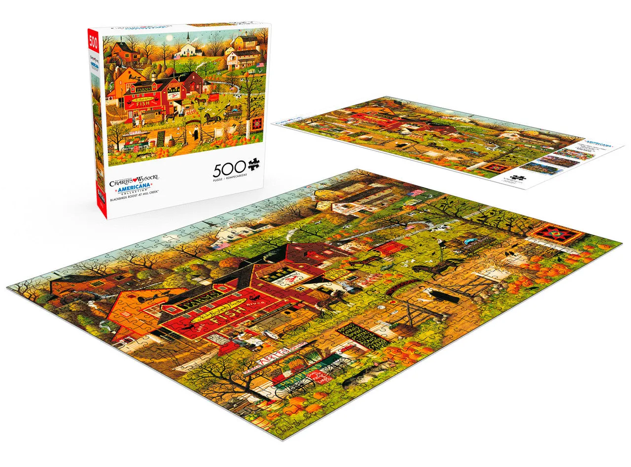Buffalo Games Blackbirds Roost Mill Creek puslespil 500 byliv
