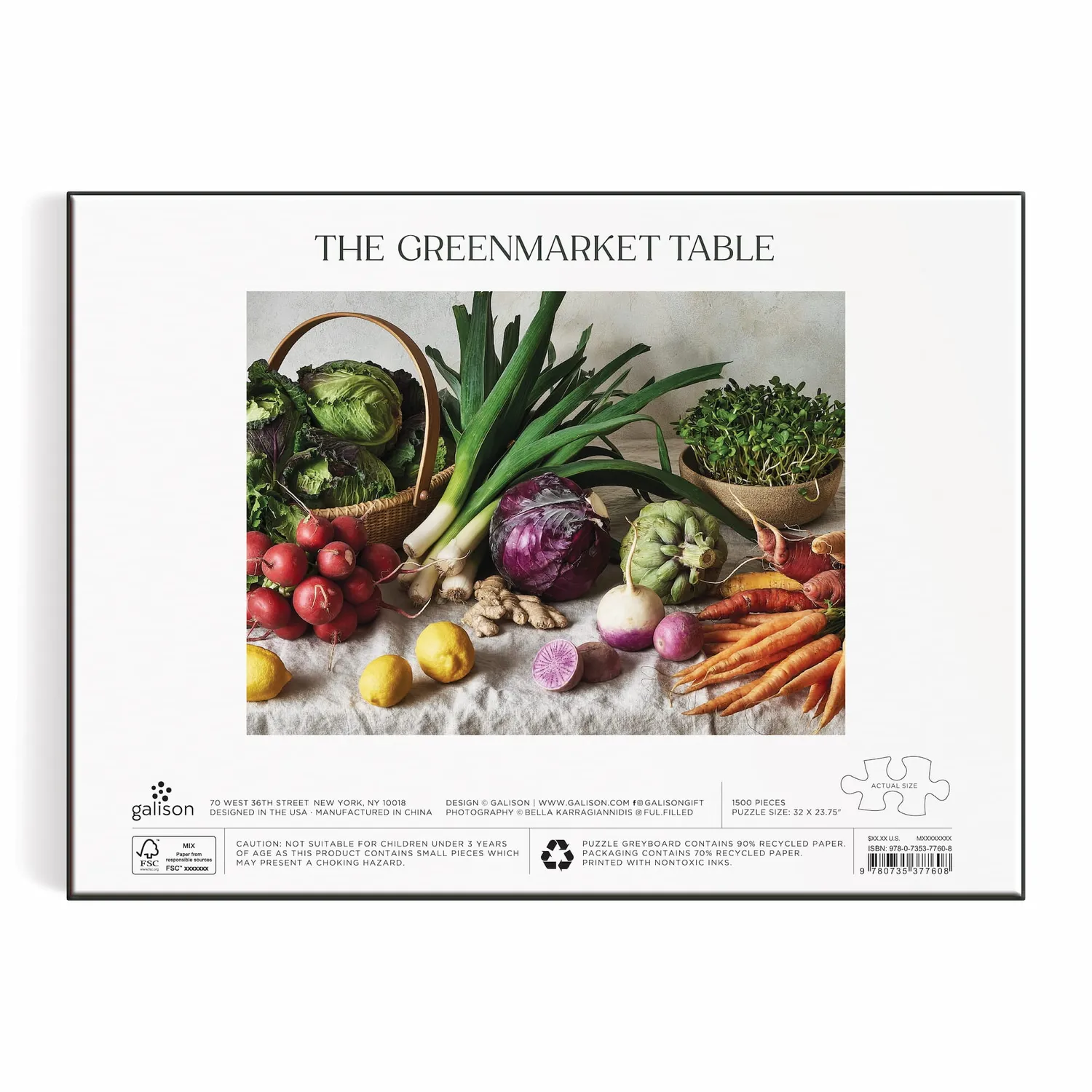 Galison Greenmarket Table puslespil 1500 brikker grønt