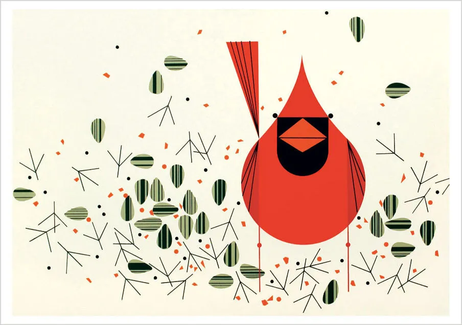 Pomegranate Charley Harper Cardinals kortsæt 20 kort