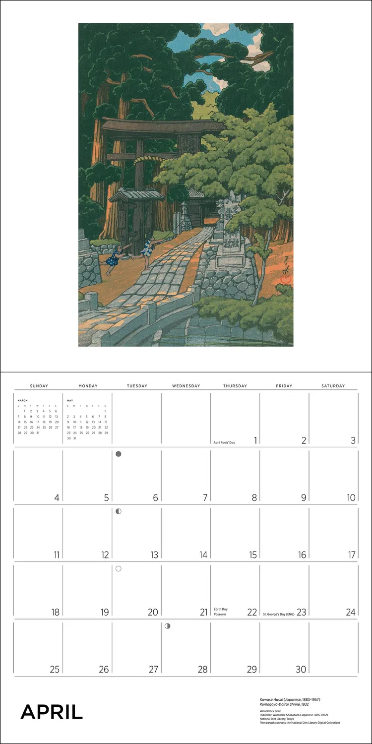 Pomegranate Kawase Hasui 2027 vægkalender landskab