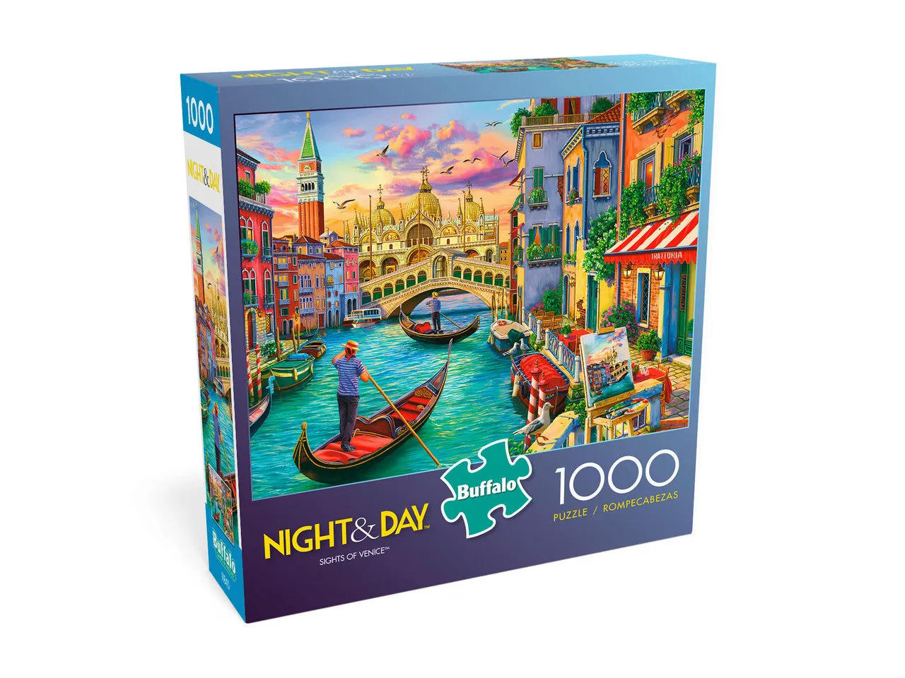 Buffalo Games Night & Day Sights of Venice puslespil 1000 brikker Venedig