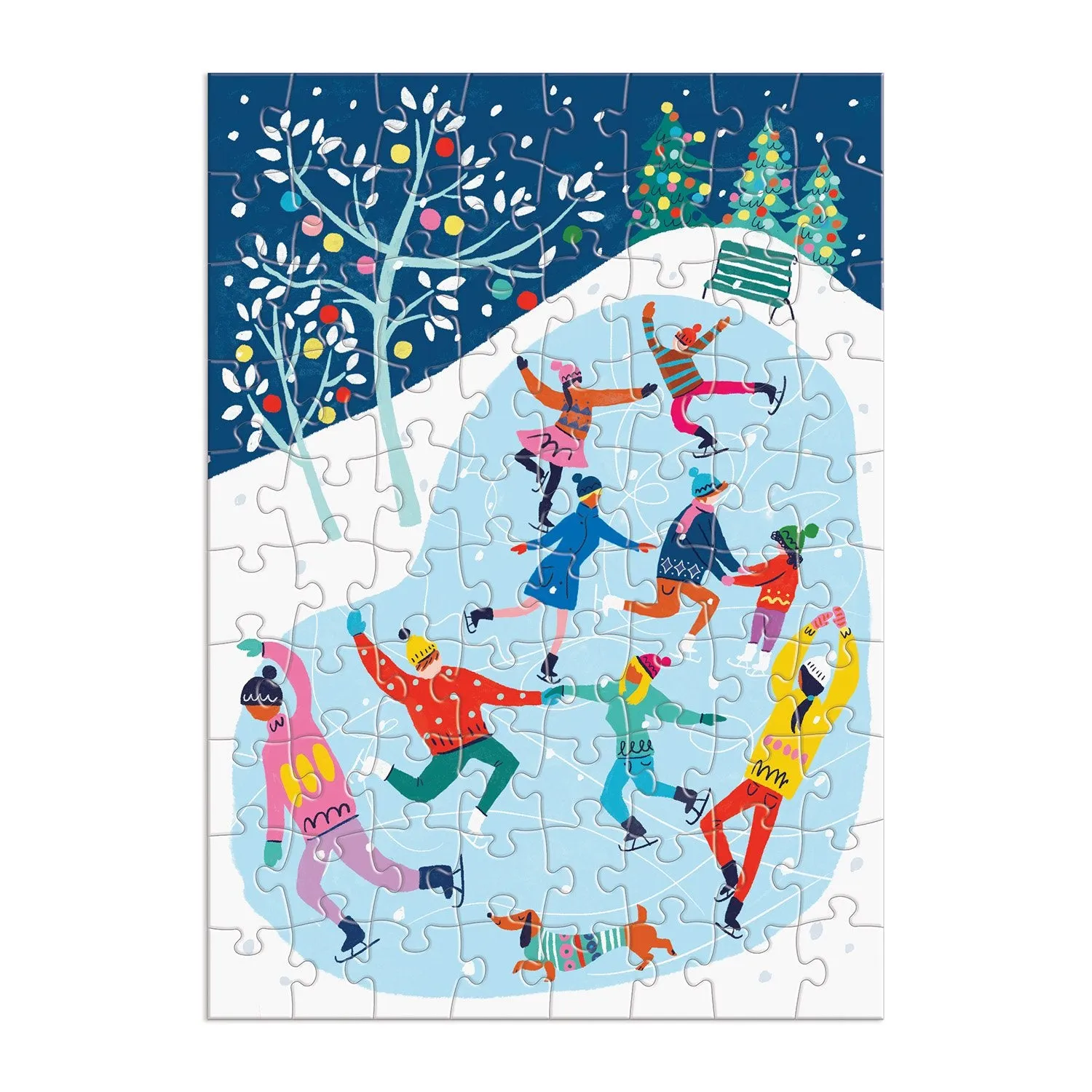 Galison Louise Cunningham Merry Bright julekalender 12x80 brikker