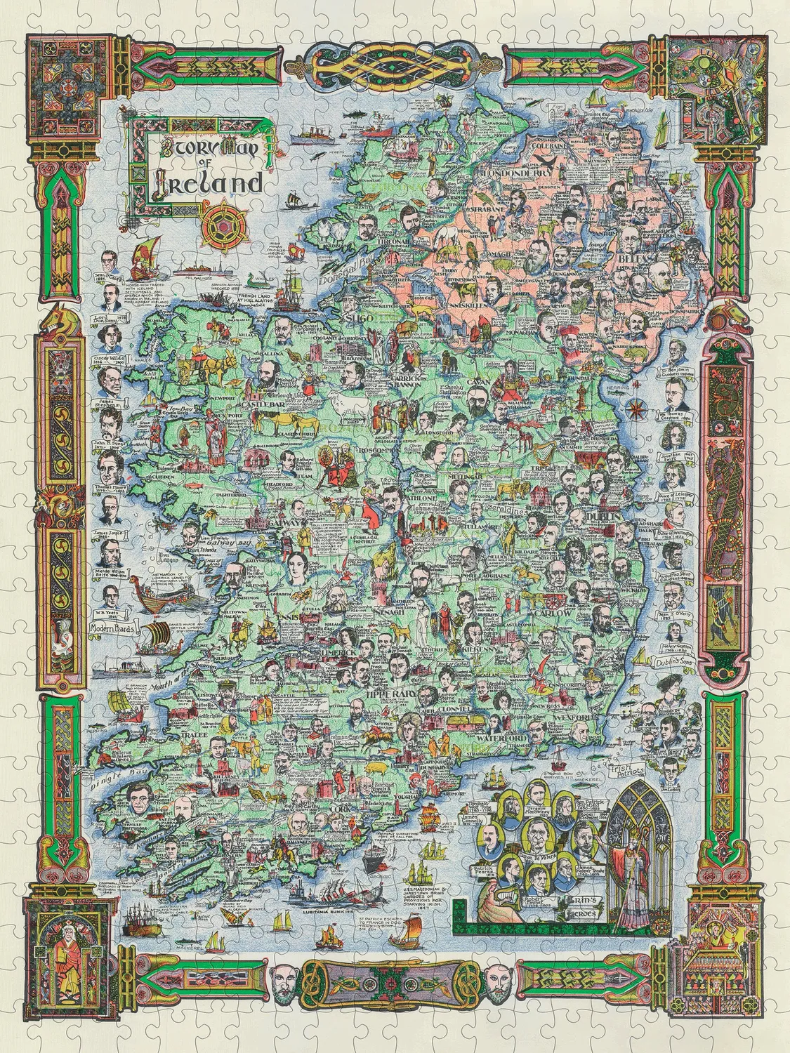 Pomegranate Story Map Ireland puslespil 500 brikker kort