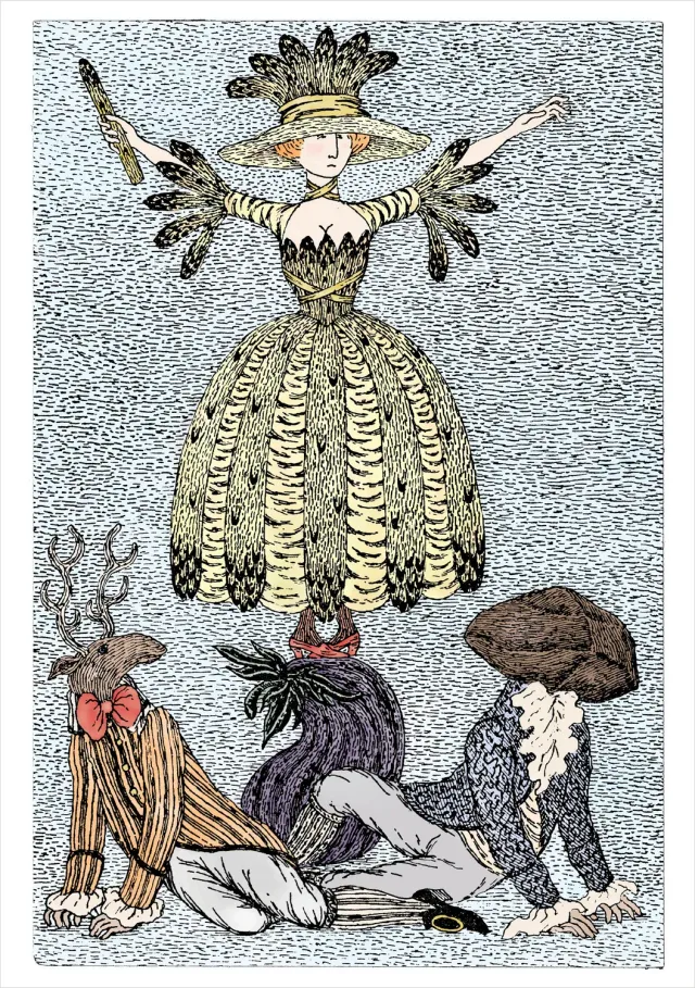 Pomegranate Edward Gorey Scène de Ballet fødselsdagskort sjovt