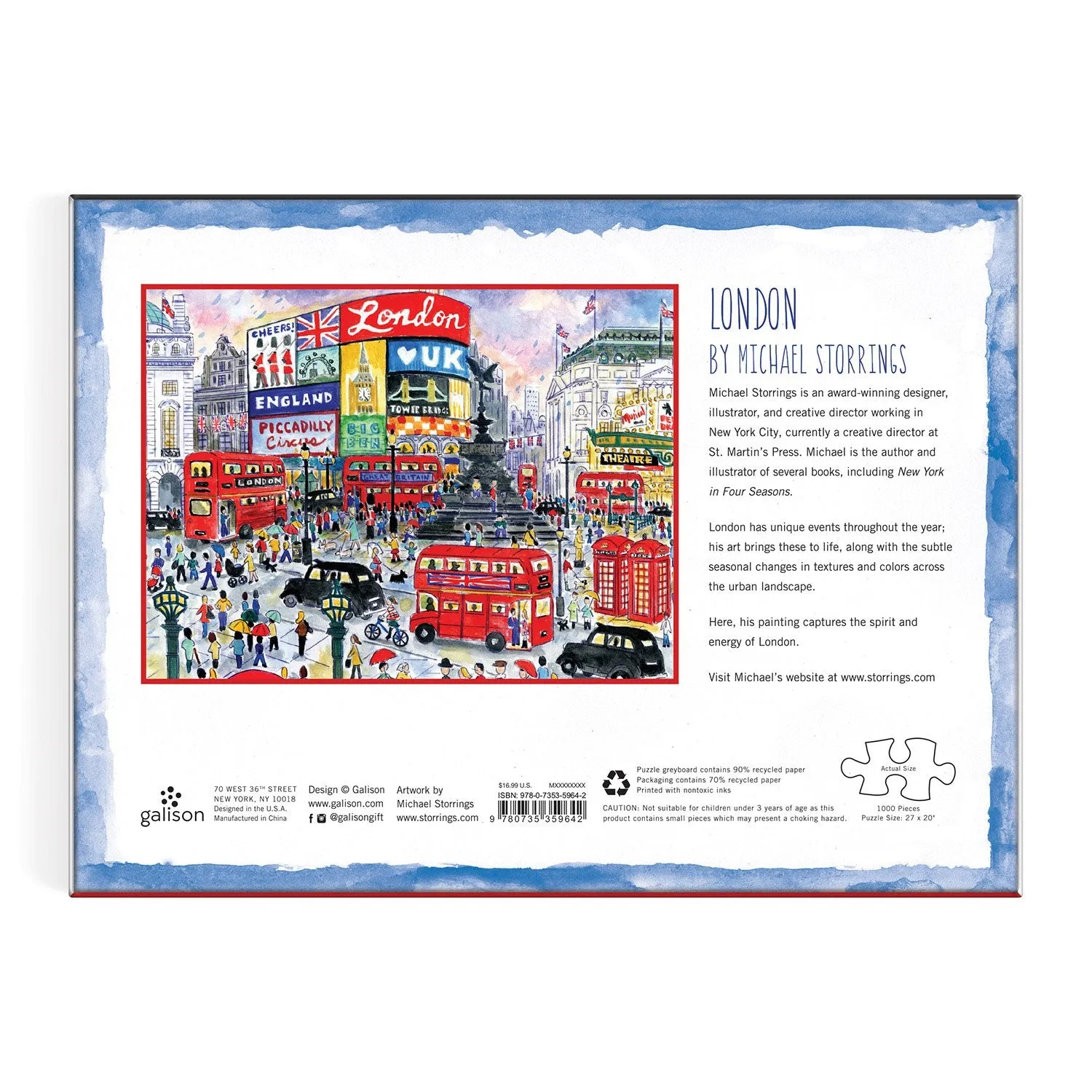 Galison Michael Storrings London puslespil 1000 brikker bymotiv