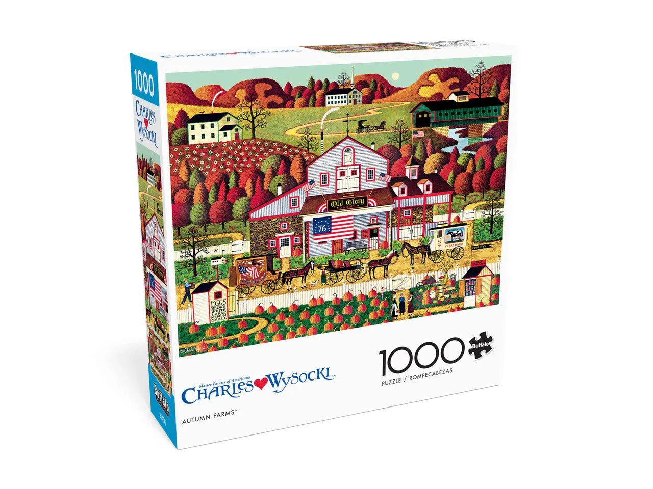 Buffalo Games Charles Wysocki Autumn Farms puslespil 1000 brikker høst