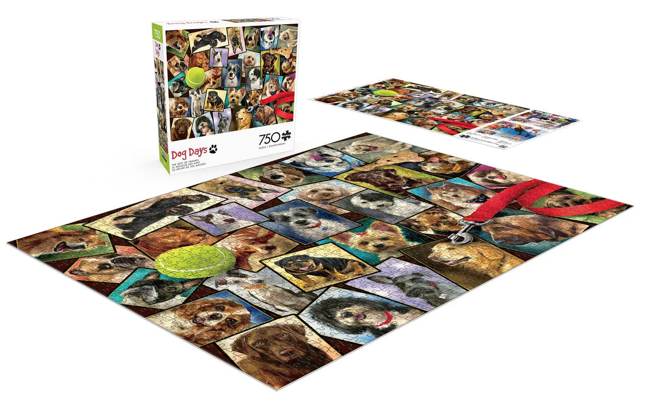 Buffalo Games Dog Days Best of Friends puslespil 750 brikker hunde