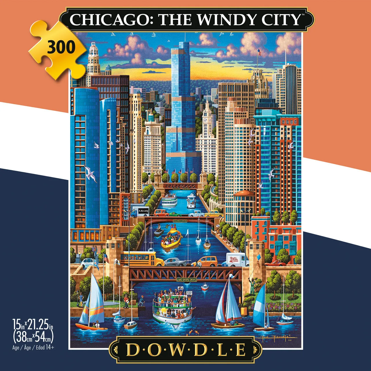 Buffalo Games Eric Dowdle Chicago Windy City puslespil 300 brikker bymotiv