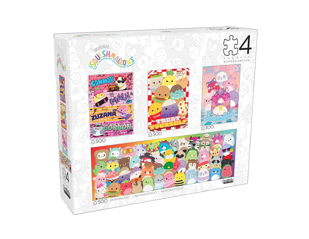 Buffalo Squishmallow Party puslespil 4-pak 300+500