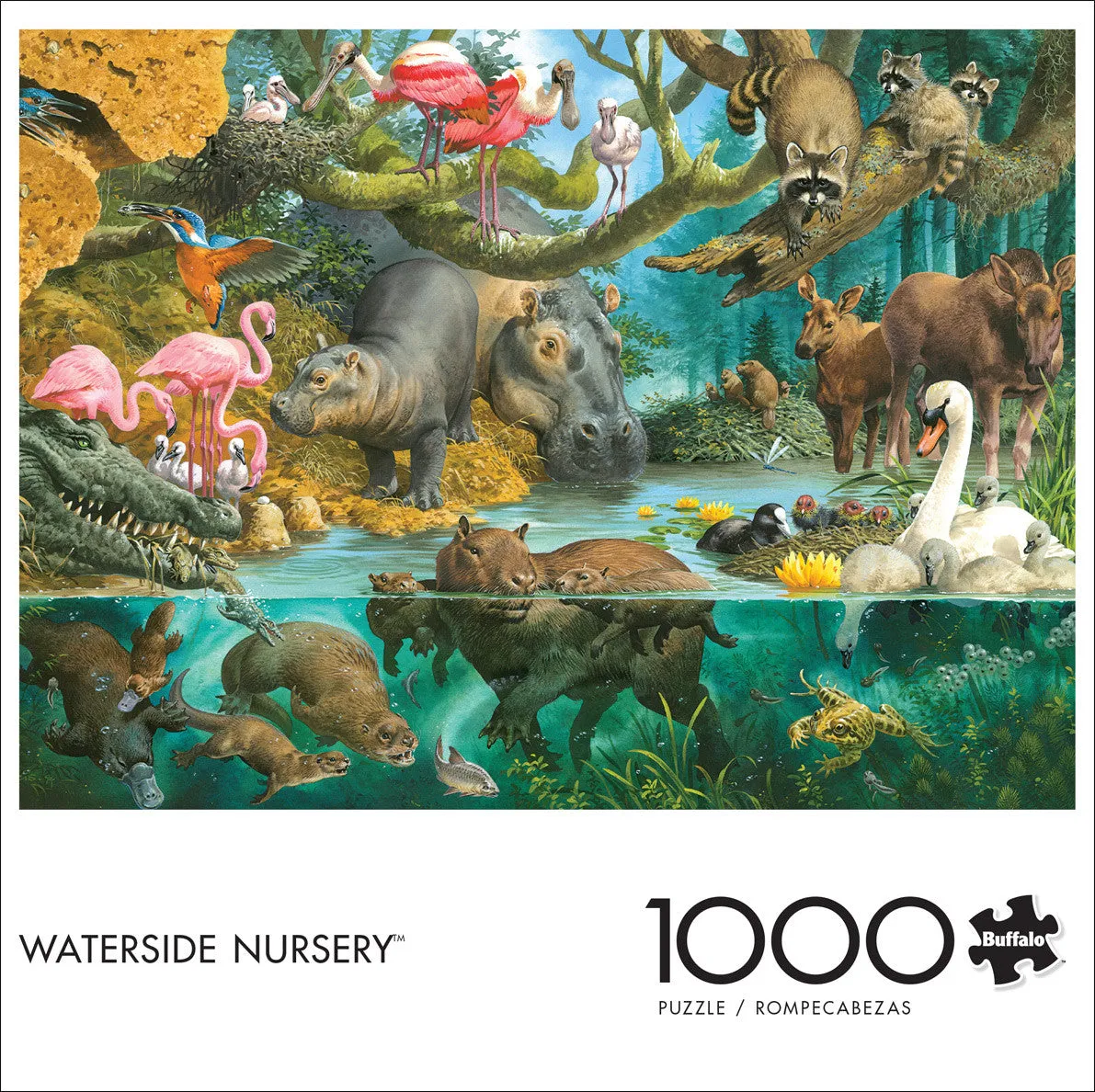 Buffalo Games Waterside Nursery puslespil 1000 brikker dyr