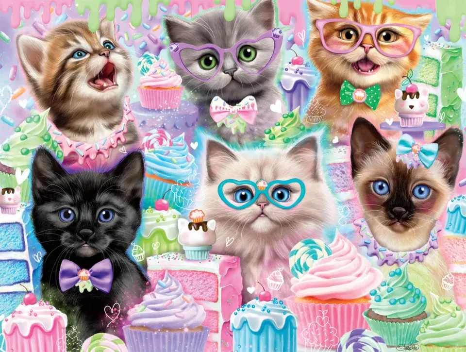Buffalo Games Cats Cupcake Kittens puslespil 750 brikker kager