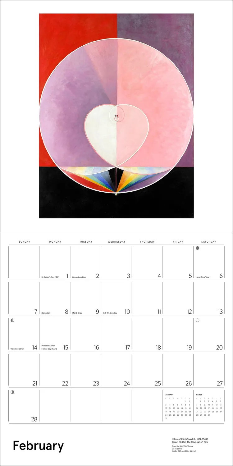 Pomegranate Hilma af Klint 2027 vægkalender abstrakt kunst