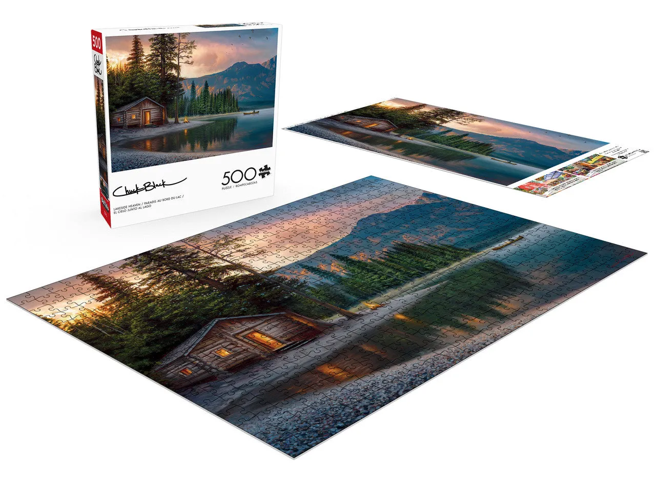 Buffalo Games Chuck Black Lakeside Heaven puslespil 500 brikker hytte