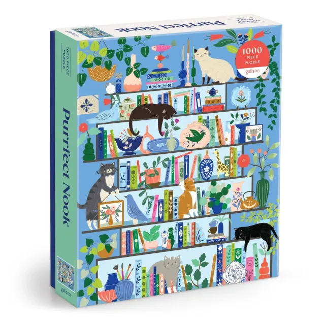 Good Puzzle Co. Purrfect Nook puslespil 1000 brikker kattehylde