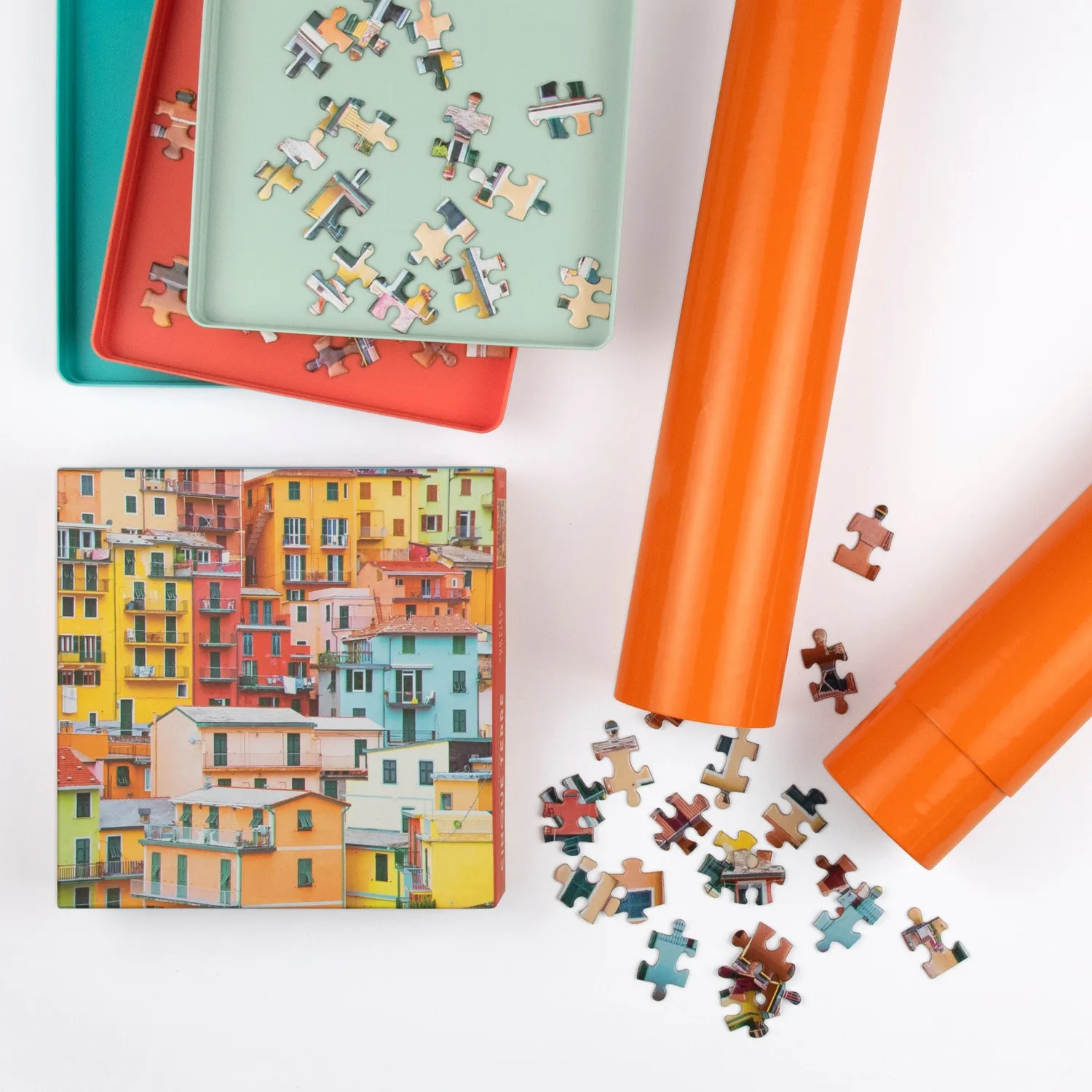 Good Puzzle Co sorteringsbakker puslespil 6 stk med låg