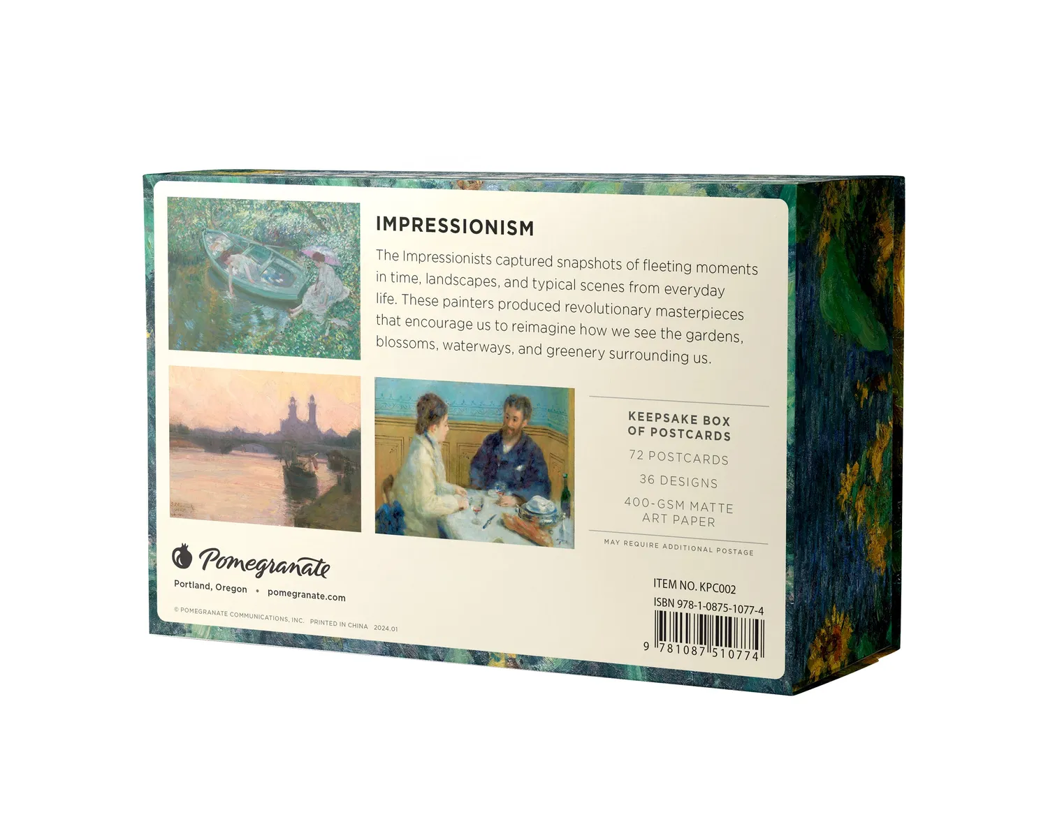 Impressionism Keepsake Boxed postkortsæt blomster og landskab