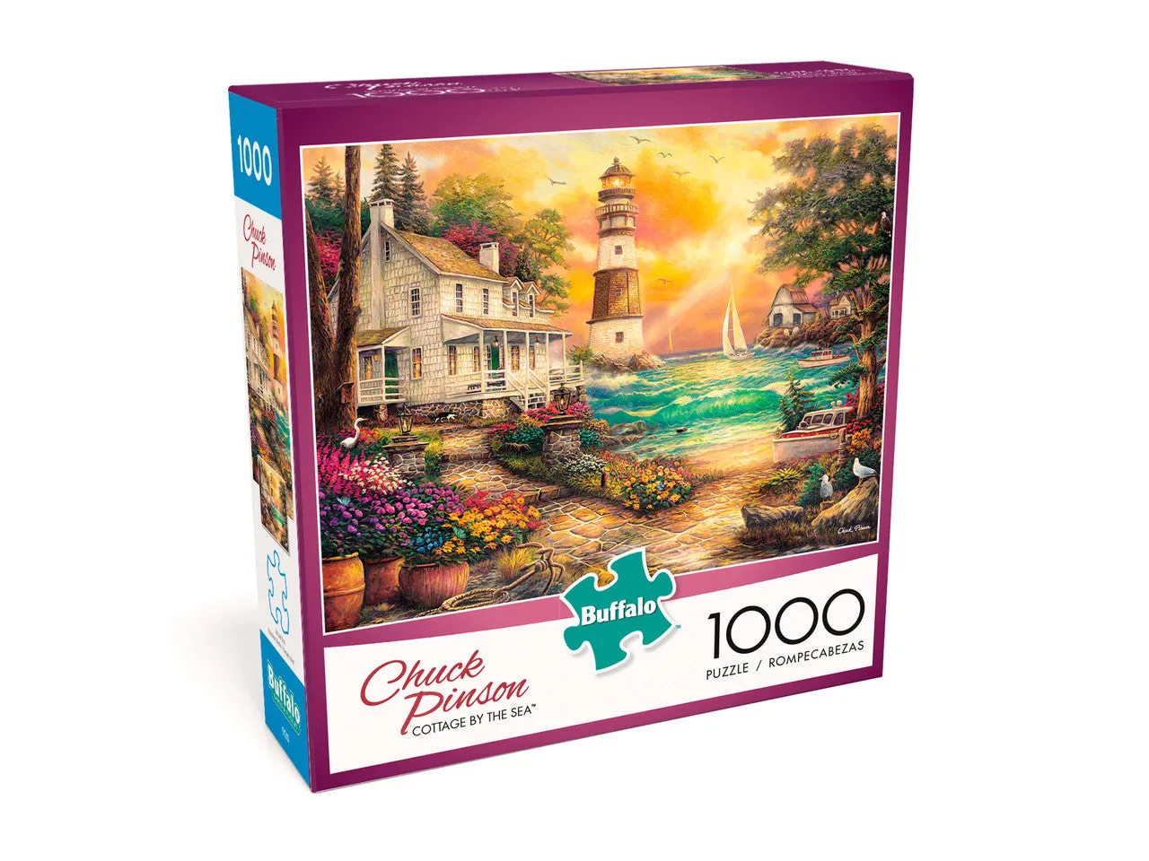 Buffalo Games Pinson Cottage by the Sea puslespil 1000 brikker fyr