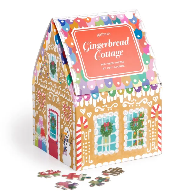 Galison Gingerbread Cottage puslespil 500 brikker husæske