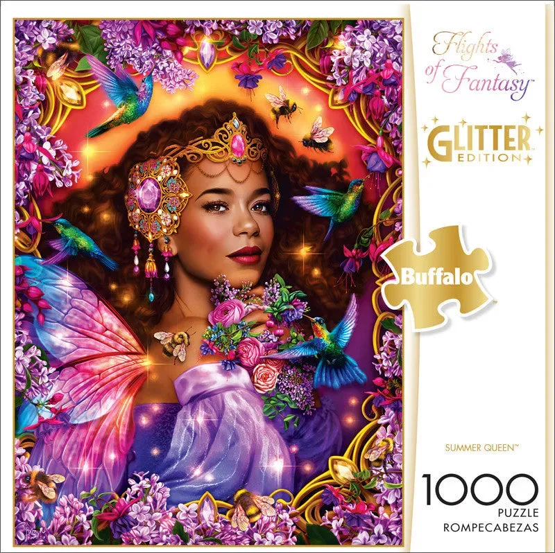 Buffalo Games Flights of Fantasy Summer Queen puslespil 1000 brikker glitter