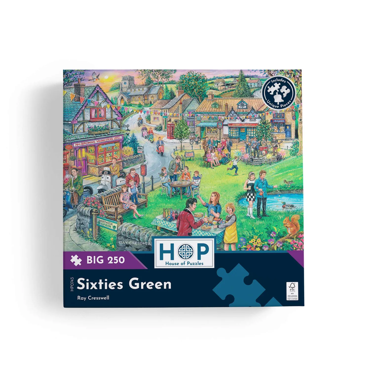 House of Puzzles BIG Sixties Green 250 puslespil retro