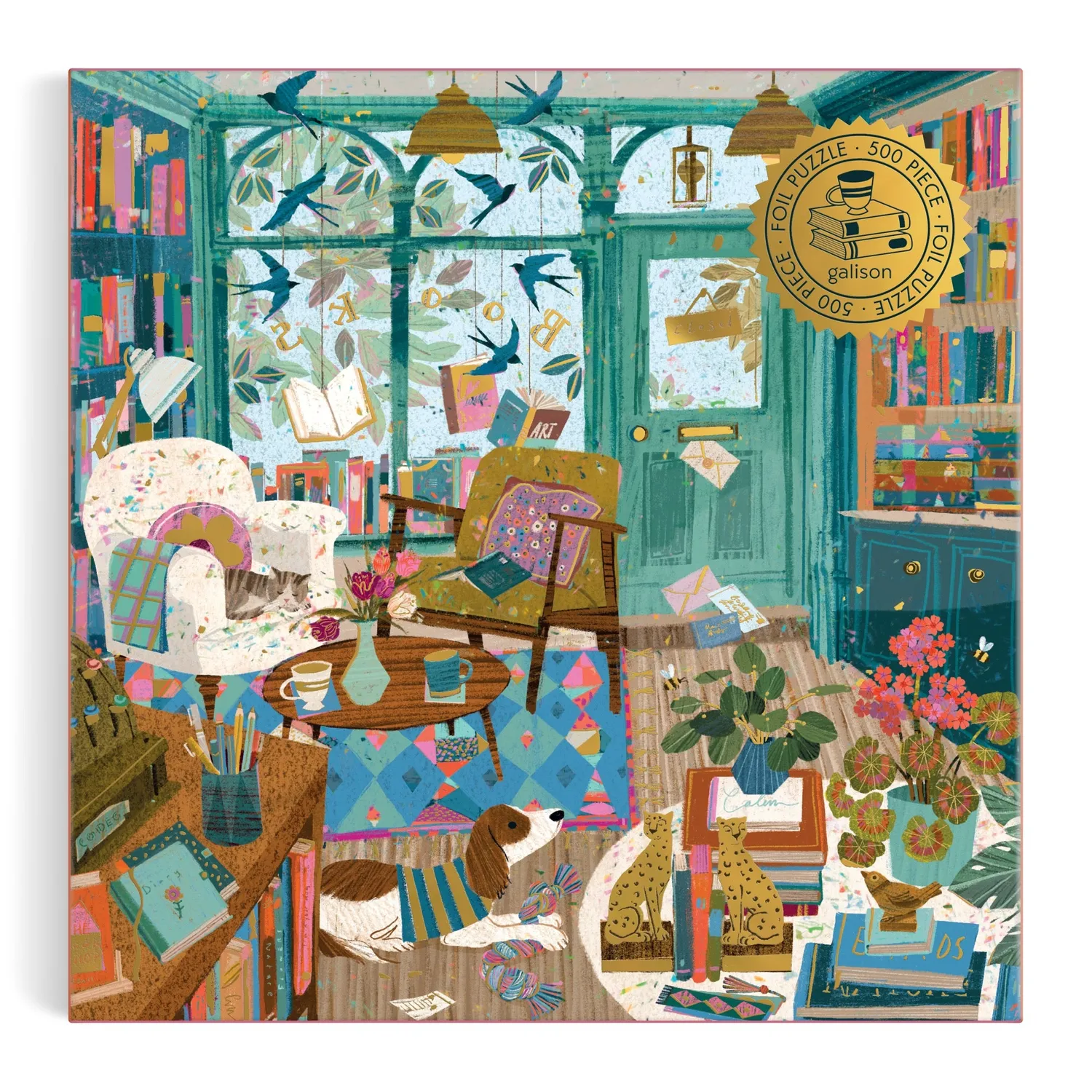 Galison Bookshop Afternoon puslespil 500 brikker folie