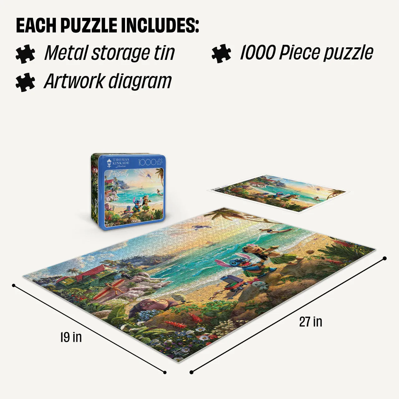 Ceaco Lilo Stitch Tin puslespil 1000 brikker strand