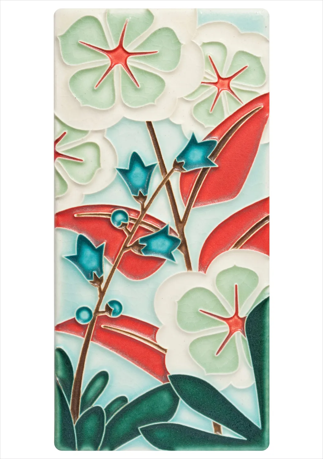 Pomegranate Arts & Crafts Tiles kortæske 20 stk blomster