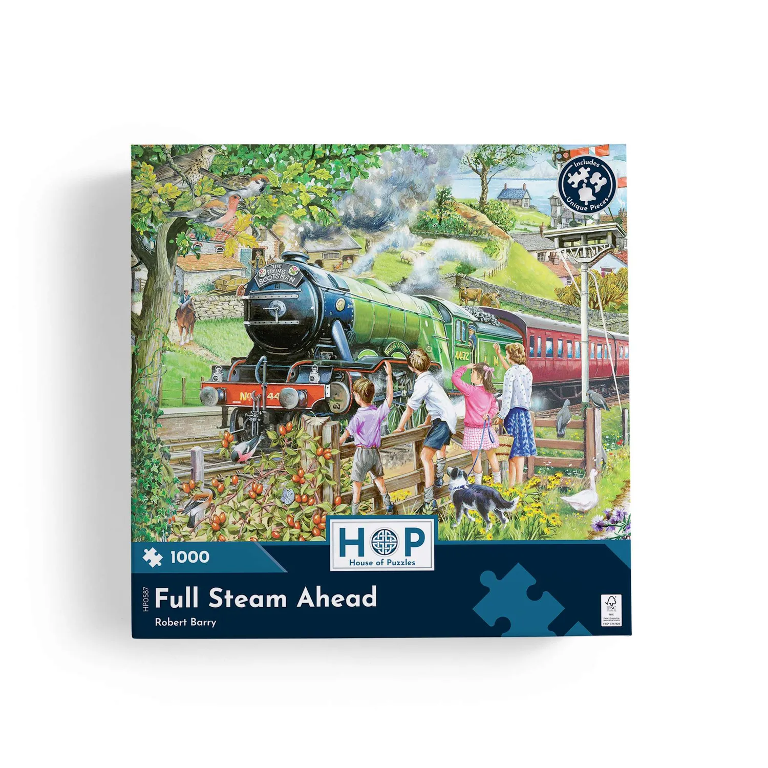 House of Puzzles Full Steam Ahead puslespil 1000 brikker tog