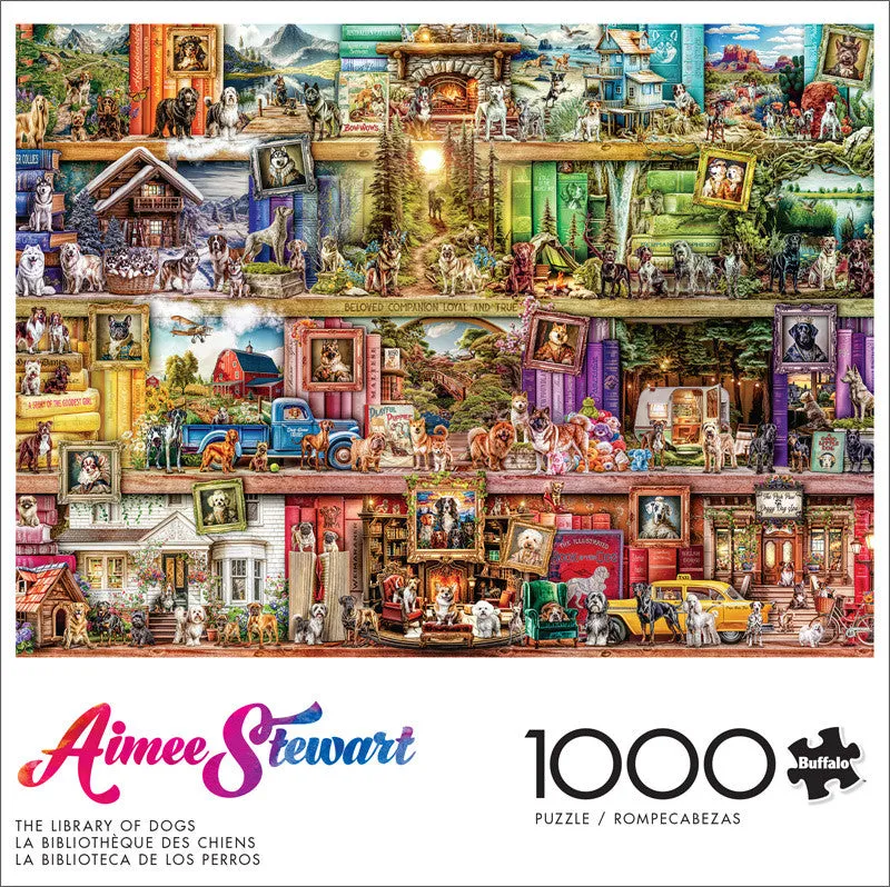 Buffalo Games Aimee Stewart The Library of Dogs puslespil 1000 hunde
