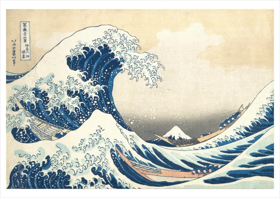Pomegranate Hokusai The Great Wave postkort enkelt
