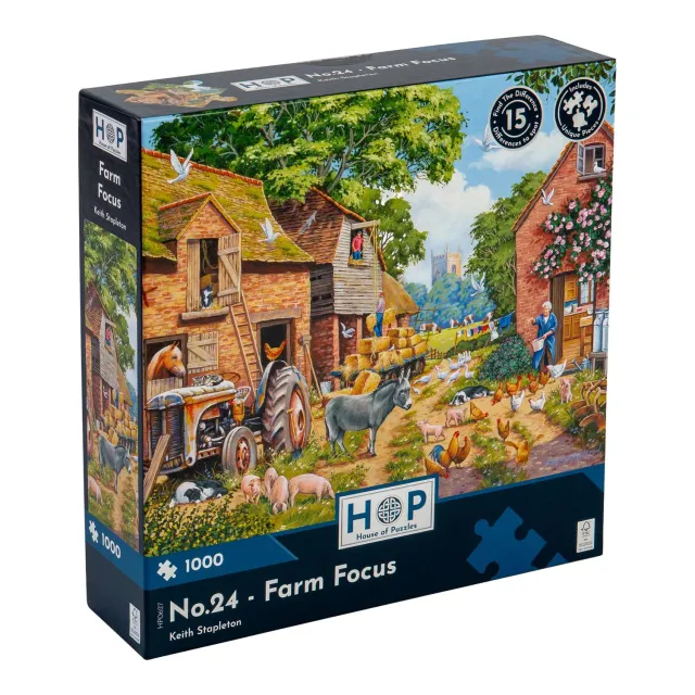 House of Puzzle No.24 Farm Focus puslespil 1000 brikker bondegård