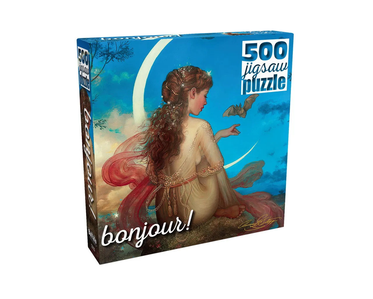 Buffalo Games Bonjour Summer Night puslespil 500 brikker måne