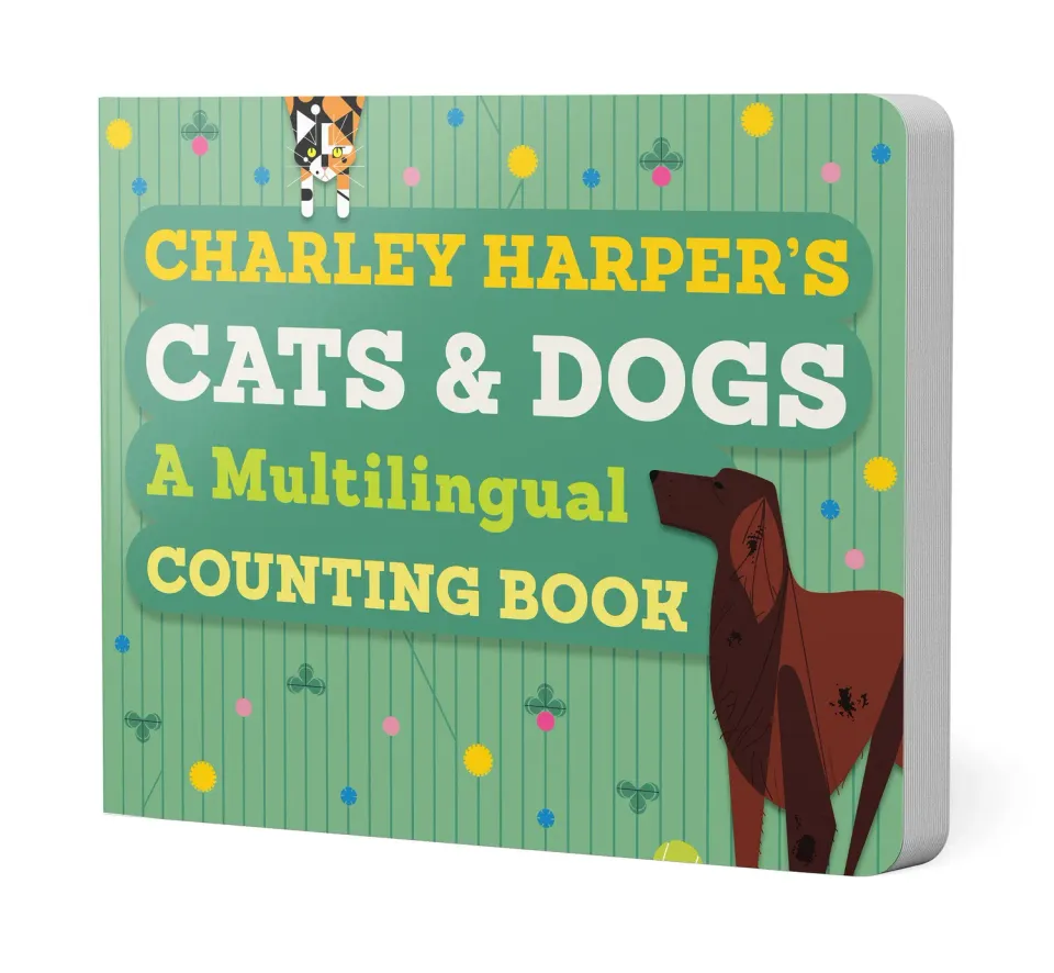 Charley Harper Cats and Dogs tællebog papbog flersproget
